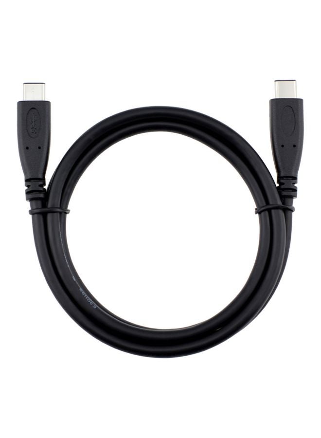 كابل شحن ومزامنة بيانات من منفذ USB 3.1 Type C ذكر إلى ذكر أسود - Image 1
