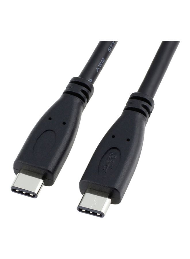 كابل شحن ومزامنة بيانات من منفذ USB 3.1 Type C ذكر إلى ذكر أسود - Image 3
