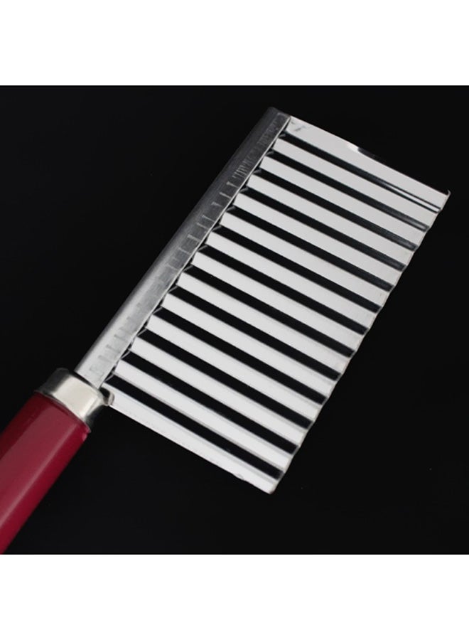 قطاعة بطاطس من الستانلس ستيل لعمل تموجات وتجعيدات أحمر/فضي 8.66 x 2.36بوصة  - Image 2