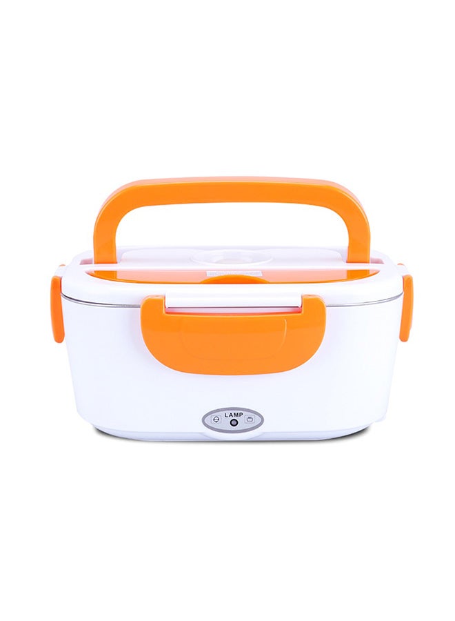 Multifunctional Portable Electric Heating Lunch Box Orange/White 9.37 x 6.69 x 4.25inch 