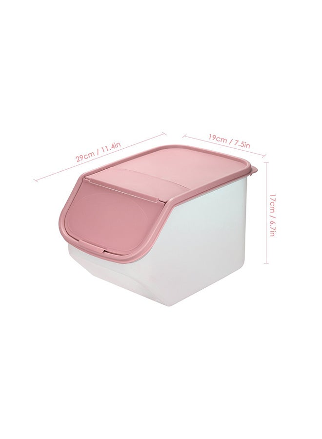 Plastic Food Storage Bin With Flip-Top Lid And Measurement Cup Pink 5Liters - Image 3