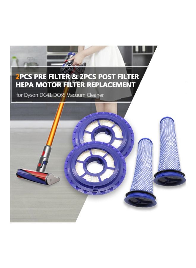 4-Piece Replacement Hepa Pre And Post Filter Purple 22.00cm  - Image 2