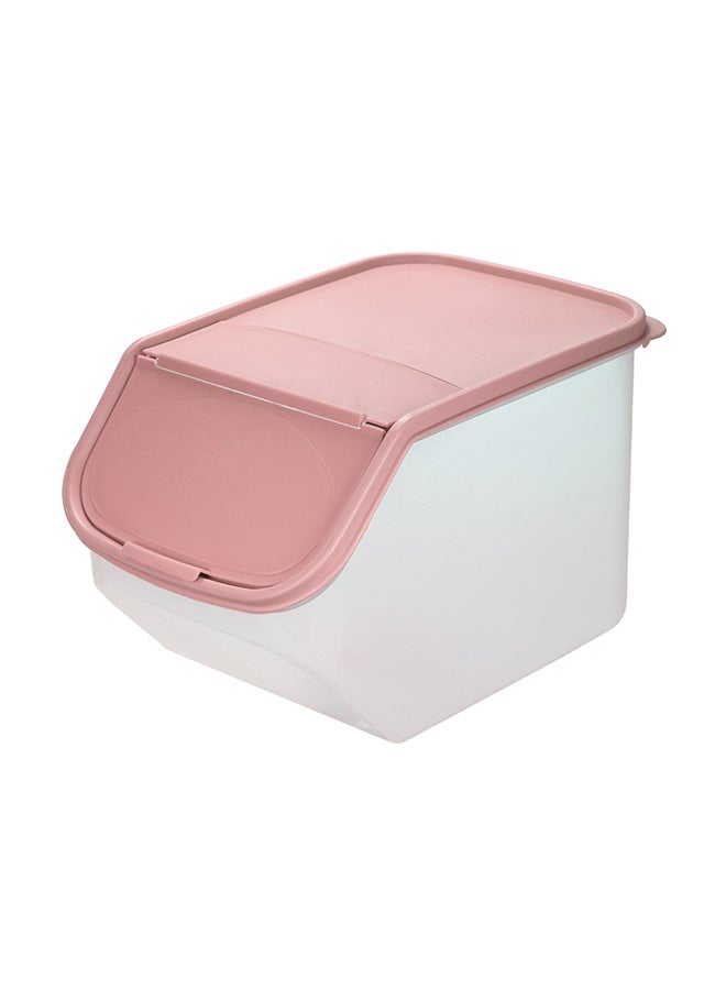 Plastic Food Storage Bin With Flip-Top Lid And Measurement Cup Pink 5Liters - Image 2