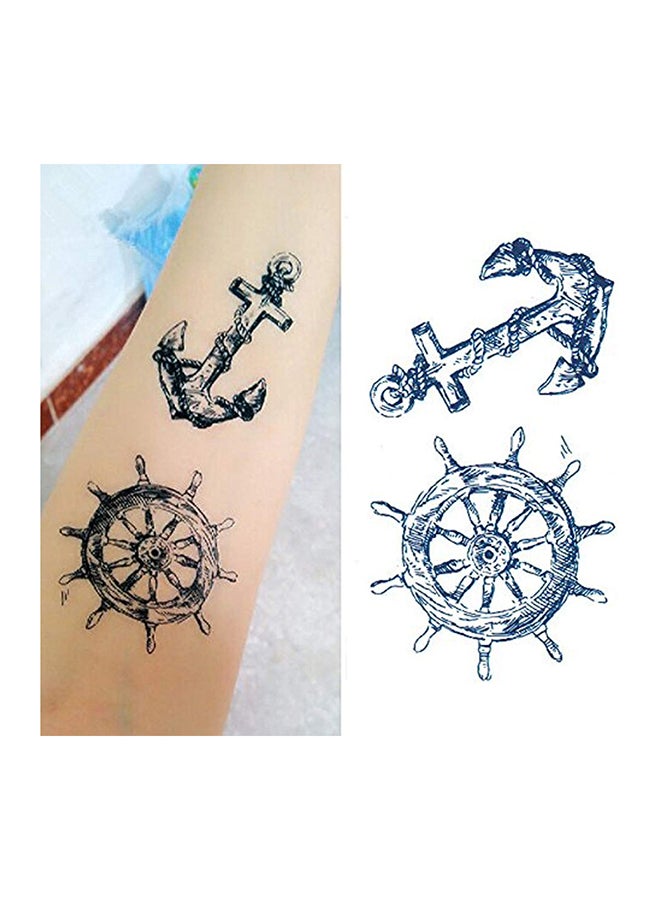 سانرليان ملصق تاتو مؤقتمضاد للماء مكون من 5 قطع أسود