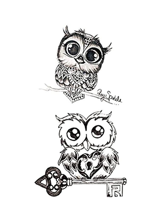 سانرليان ملصقات وشم مؤقت غير حقيقي مضادة للماء من 5 قطع رمادي