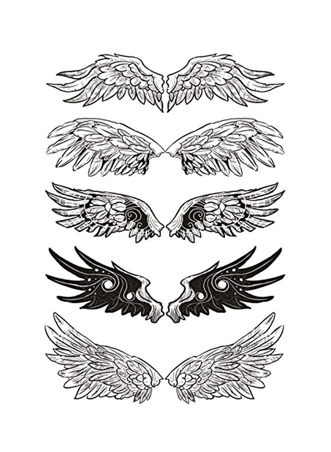 SanerLian 2 Piece Waterproof Temporary Fake Tattoo Stickers Black 