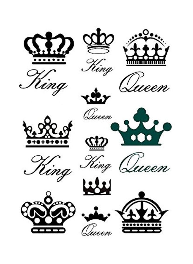 سانرليان ملصقات وشم مؤقت غير حقيقي مضاد للمياه من قطعتين أسود