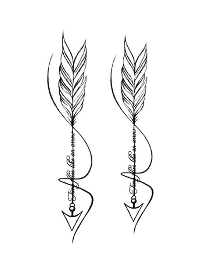 سانرليان ملصقات وشم مؤقت غير حقيقي مضاد للمياه من قطعتين رمادي