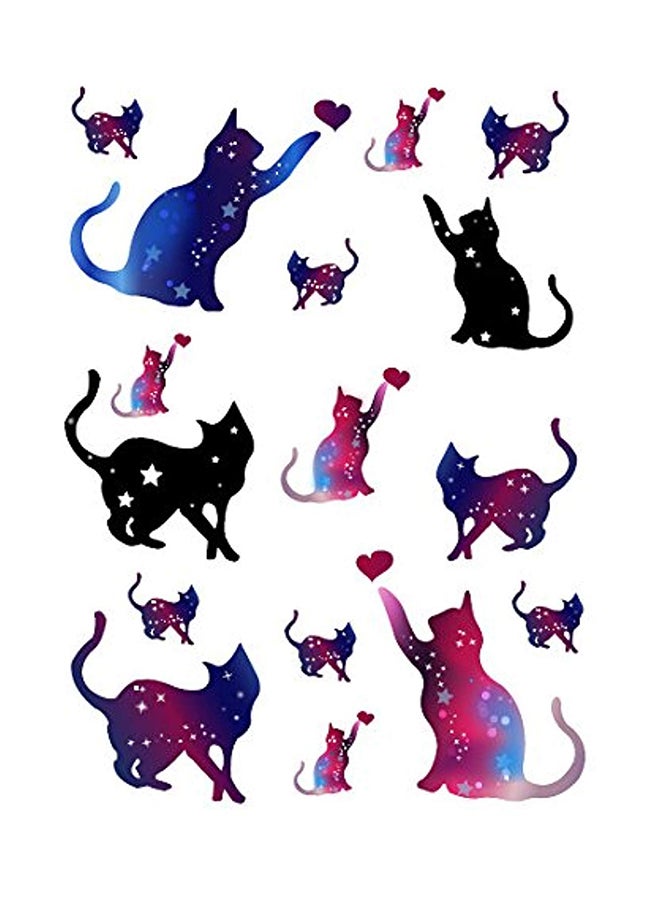 سانرليان ملصقات وشم مؤقت غير حقيقي مضاد للمياه من قطعتين أزرق