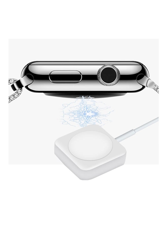 شاحن لاسلكي مغناطيسي بمنفذ USB للساعات الذكية أبيض - Image 4