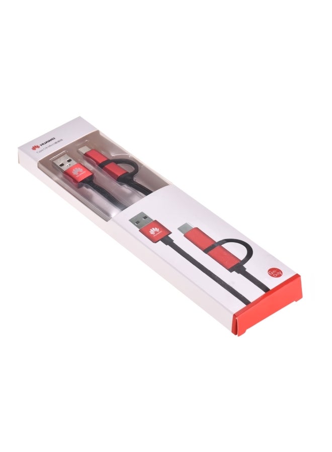 HUAWEI 2-In-1 USB Charging Cable For iPhone X 8 7 iPod iPad iOS Red/Black  - Image 5