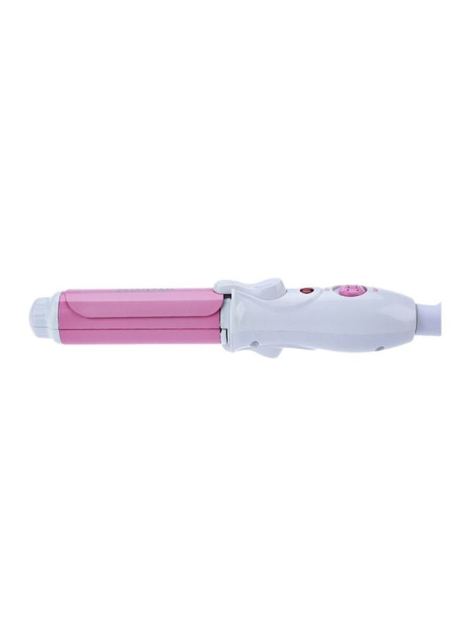 Mini Portable Curling Iron Pink/White
