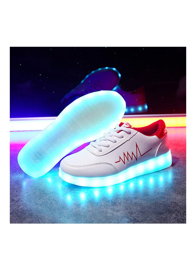 LED Flashing Lights Low Top Sneakers White/Red  - Image 2