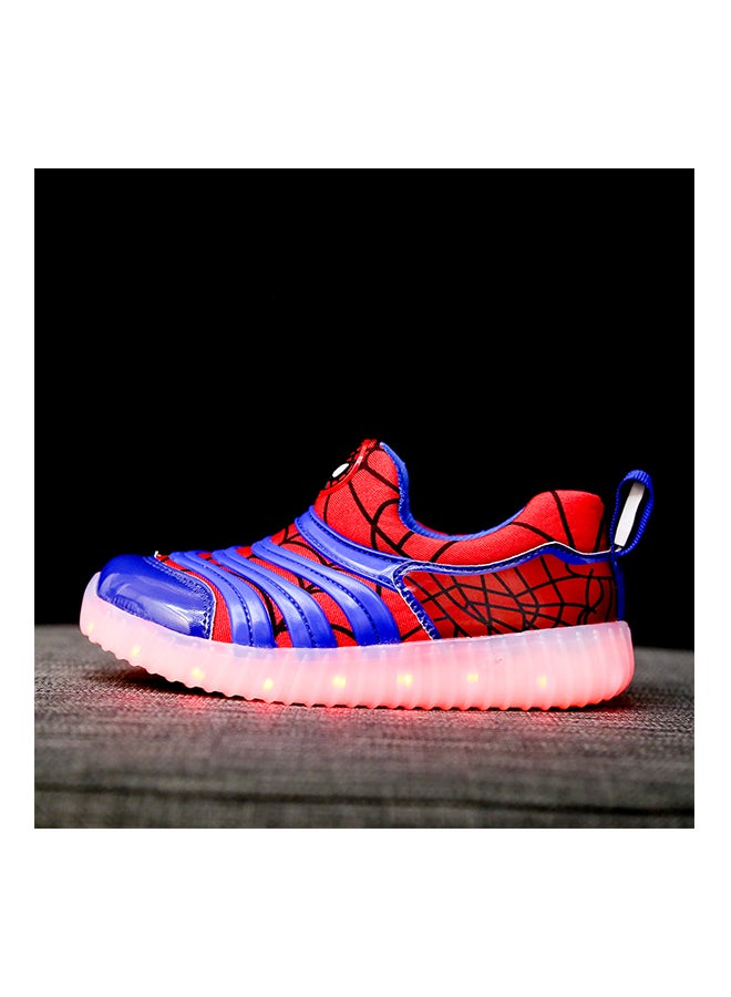 حذاء رياضي برقبة منخفضة مزود بأضواء LED وامضة أزرق/أحمر - Image 2