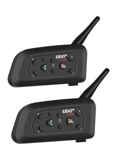 2-Piece Bluetooth Motorcycle Helmet Intercom Headset Black