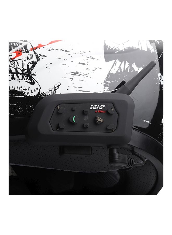 EJEAS - 2-Piece Bluetooth Motorcycle Helmet Intercom Headset Black - Image 1
