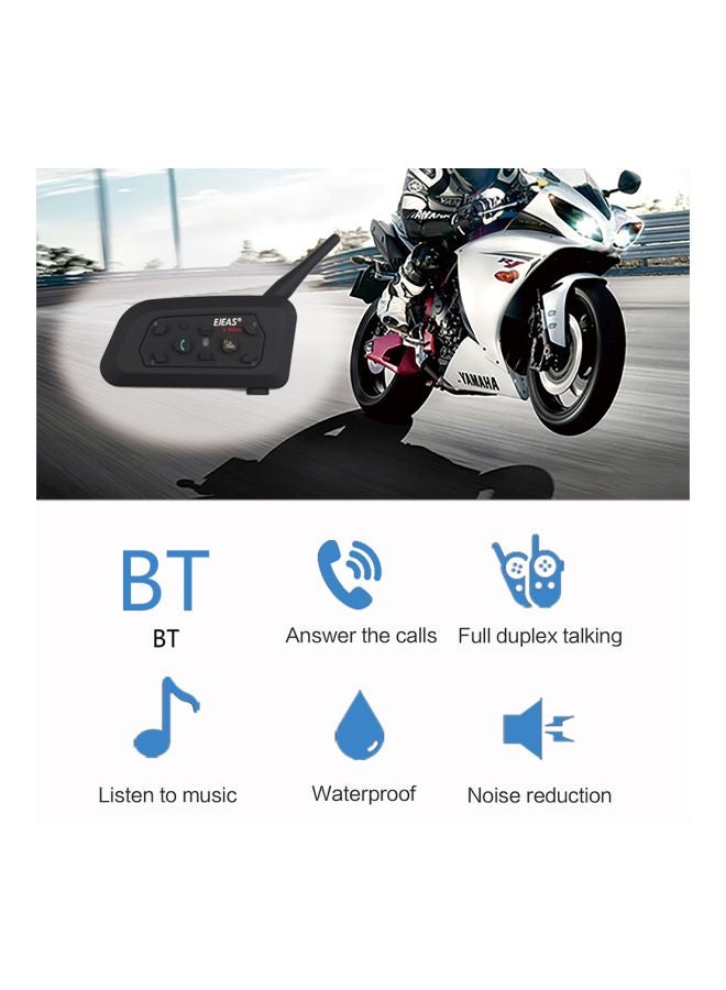 EJEAS - 2-Piece Bluetooth Motorcycle Helmet Intercom Headset Black - Image 1