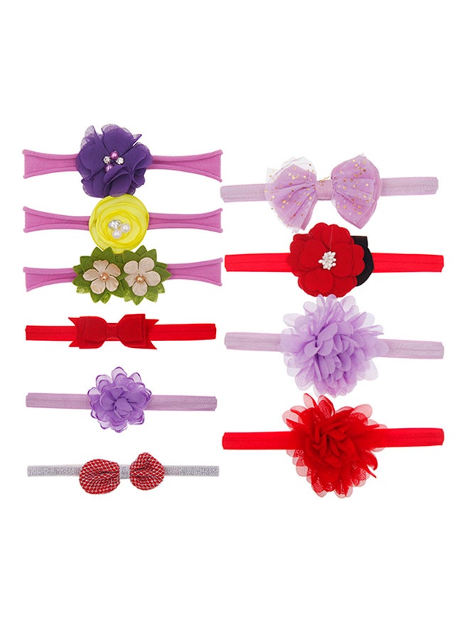 ربطة رأس بنقشة ورود للأطفال من 10 قطع