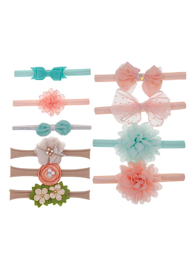 ربطة رأس بنقشة ورود للأطفال من 10 قطع