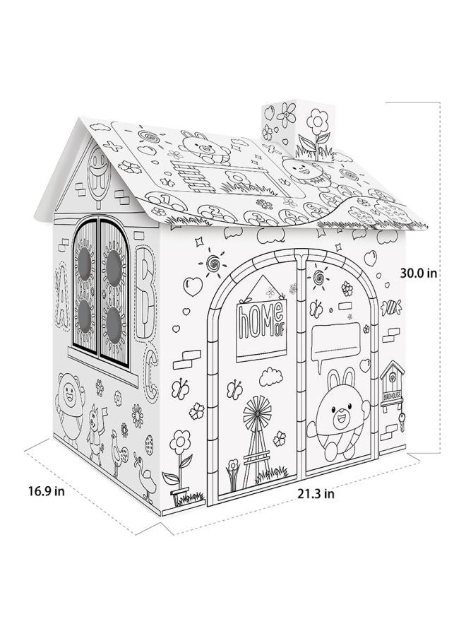 ماركة غير محددة - مجموعة تلوين رسومات تصنعها بنفسك بتصميم منزل للأطفال Z026 - Image 1