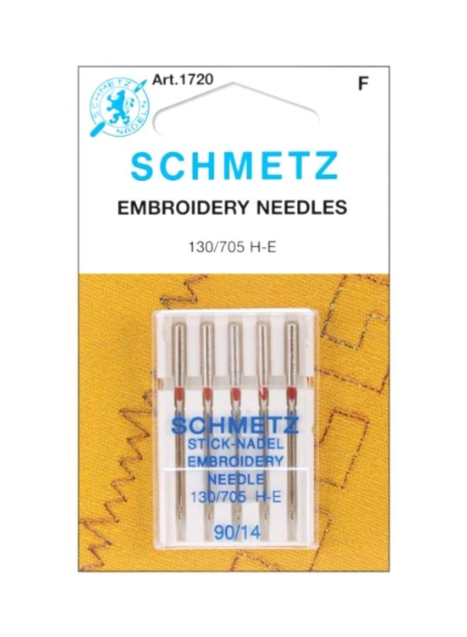 Schmetz 25-Piece Sewing Machine Embroidery Needle Silver 6x4x0.5inch 