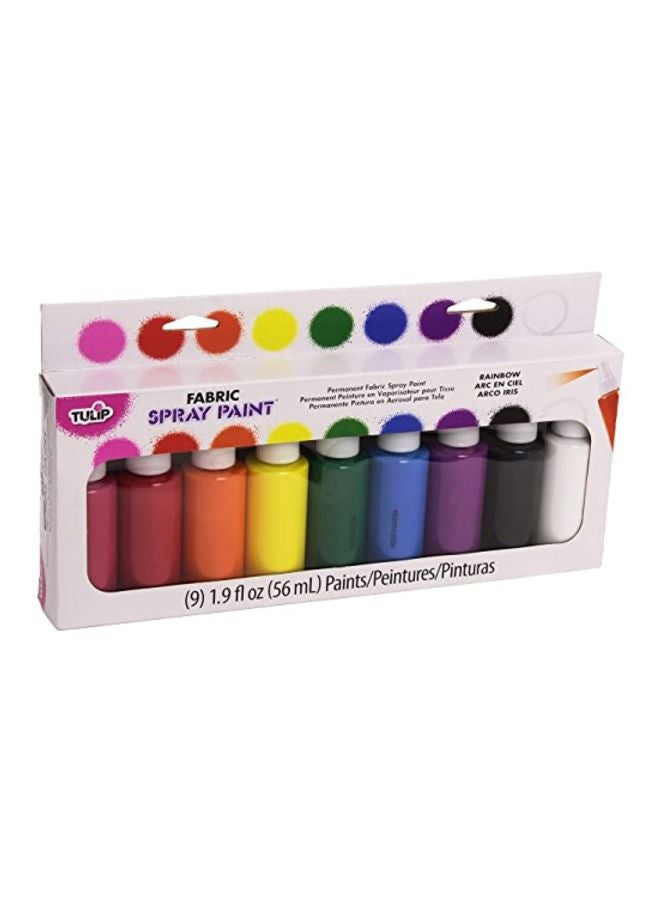9-Piece Fabric Spray Paint Multicolour 56ml