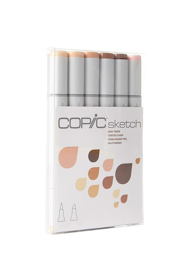 Copic Marker 6-Piece Permanent Marker Set Grey 