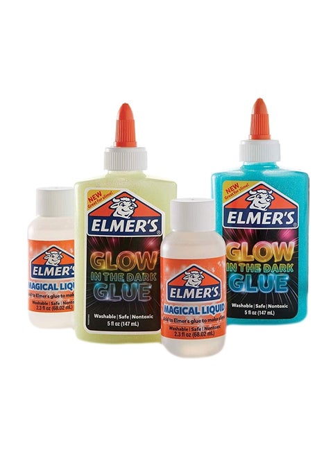 4-Piece Glow In The Dark Slime Kit Multicolour