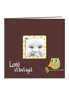 Baby Owl Printed Bound Scrapbook Album Brown/Green 12x12inch