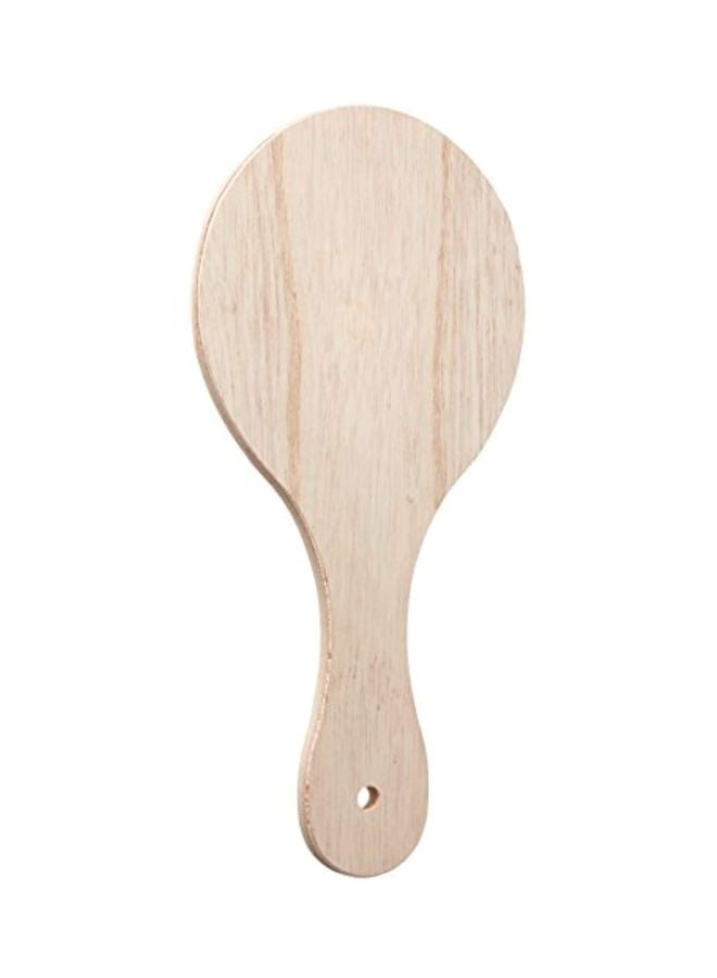 Darice Unfinished Wooden Handle Mirror Beige/Clear 8.4x5x0.3inch  - Image 2
