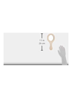 داريس مرآة بمقبض خشبي غير مشطب بيج/شفاف 8.4x5x0.3بوصة  - Image 3