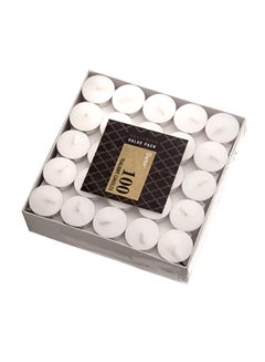 Darice 100-Piece Unscented Tea Lights Candles White 11x8.5x1.9inch  - Image 1