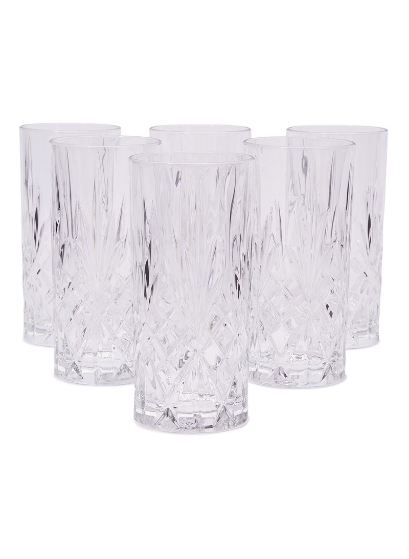 RCR 6-Piece Melodia Hi Ball Tumber Set Clear 350ml - Image 1