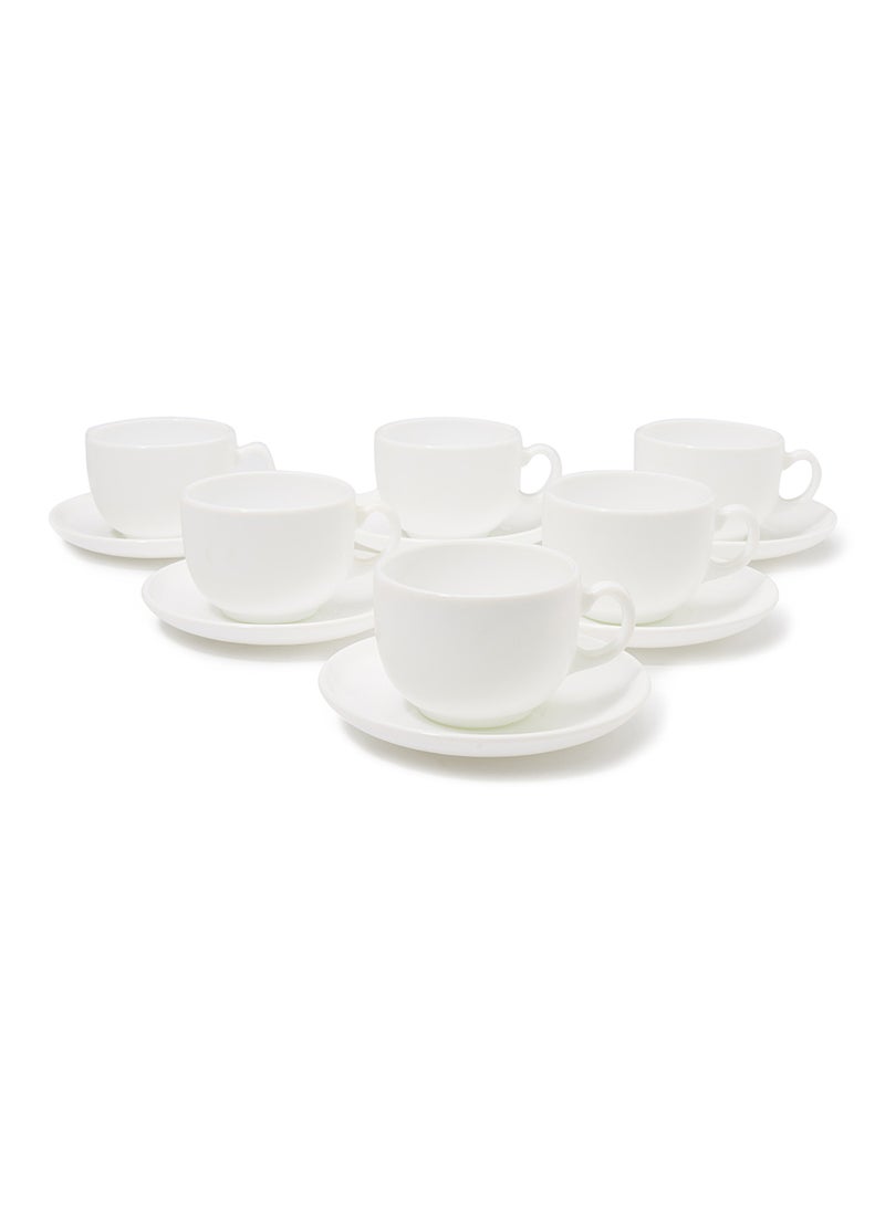 12-Piece Plain Cup And Saucer Set White 220ml - v1558857821/N21129733A_1