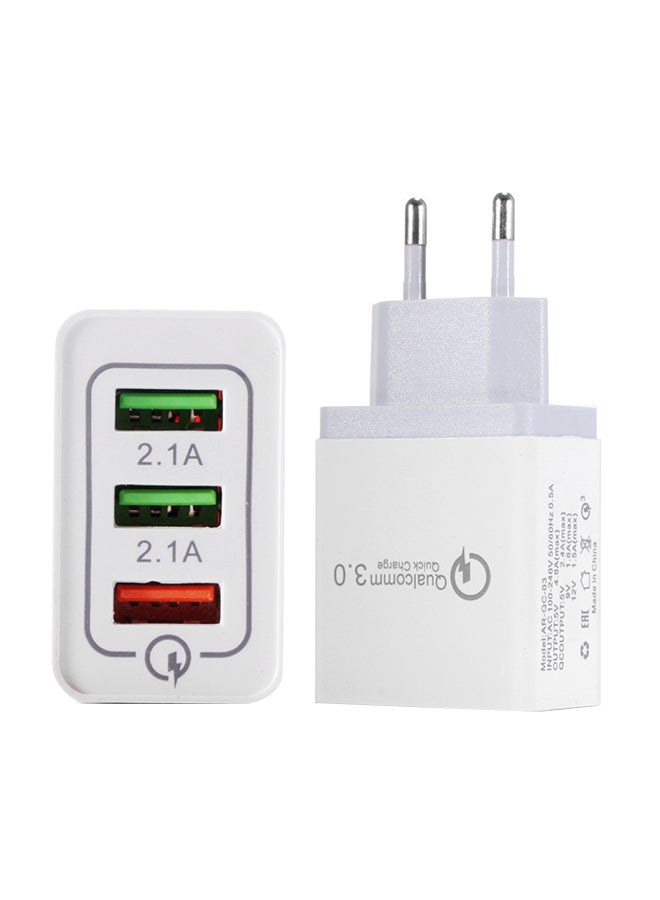 ماركة غير محددة شاحن محمول للسفر بثلاثة منافذ USB للهواتف الذكية وأجهزة التابلت رمادي  - Image 1