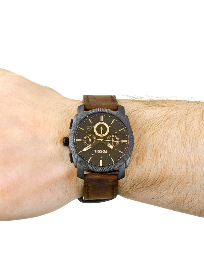 FOSSIL - Men's Water Resistant Leather Chronograph Watch FS4656 - Image 1