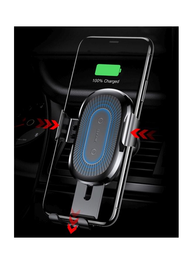 Baseus Car Mount Mobile Holder With Wireless Charging Feature Silver/Black  - Image 3
