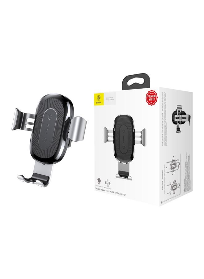 Baseus Car Mount Mobile Holder With Wireless Charging Feature Silver/Black  - Image 2