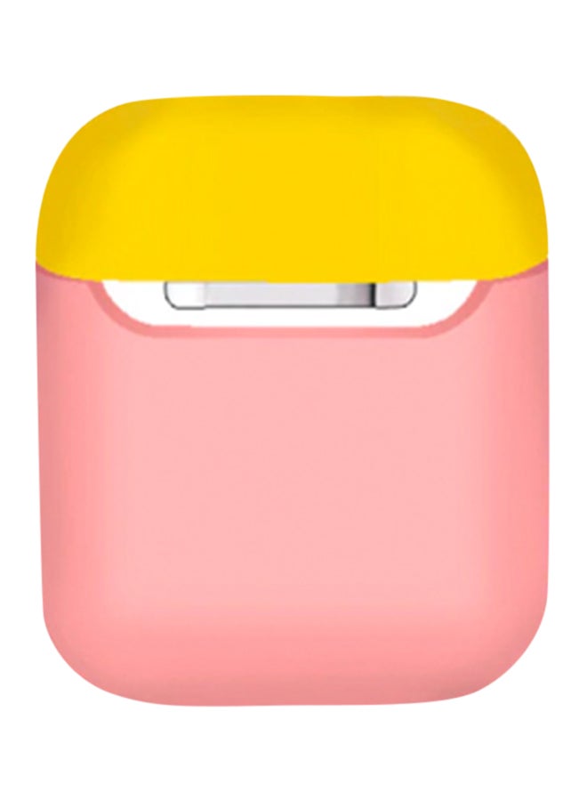 GerTong Shockproof Silicone Protectice Case Cover For Apple AirPods Pink/Yellow