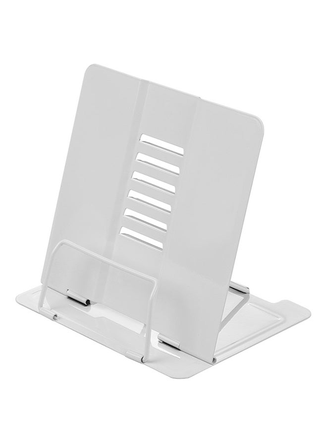Steel Book Holder Adjustable Six Angles Bookstand White - Image 1