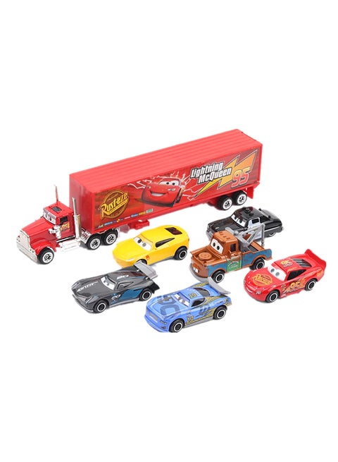 7-Piece Deluxe Car Set Cm Multicolored 3+ Years Unisex With 1 Truck And 6 Cars 23.2x6,4x35.4cm