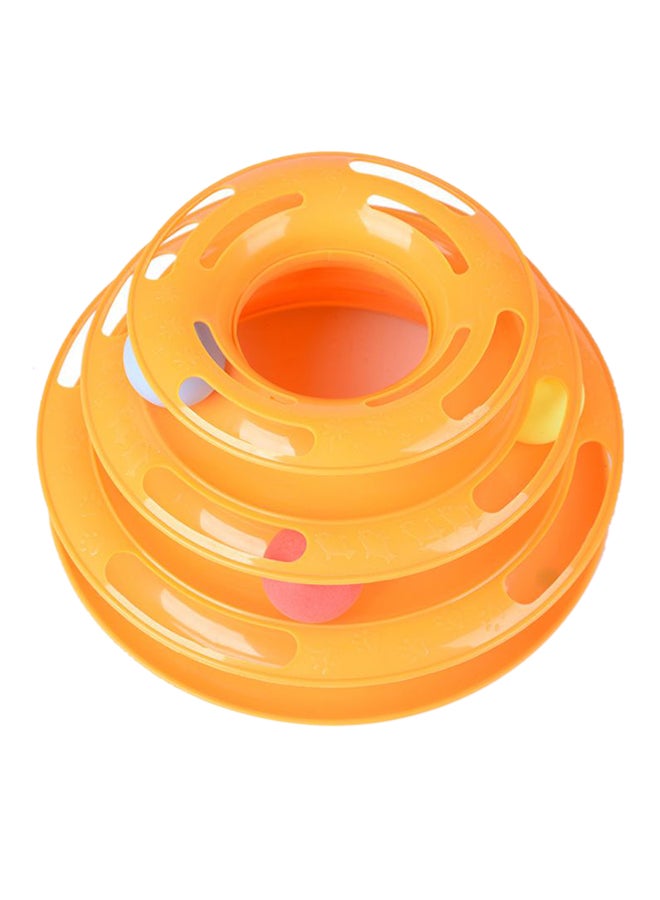 بيوينتي لعبة تفاعلية مضادة للانزلاق للقطط بتصميم قرص دوار بثلاثة طبقات متعدد الألوان - Image 1