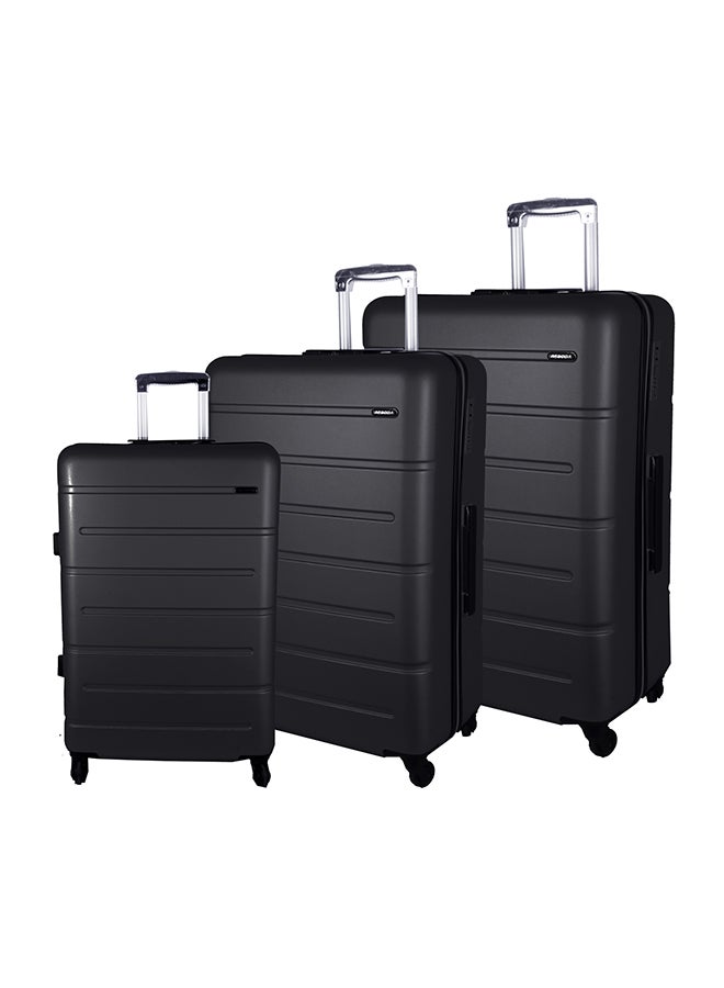 Assoda - 3 Piece Trolley Luggage Set Black - Image 1