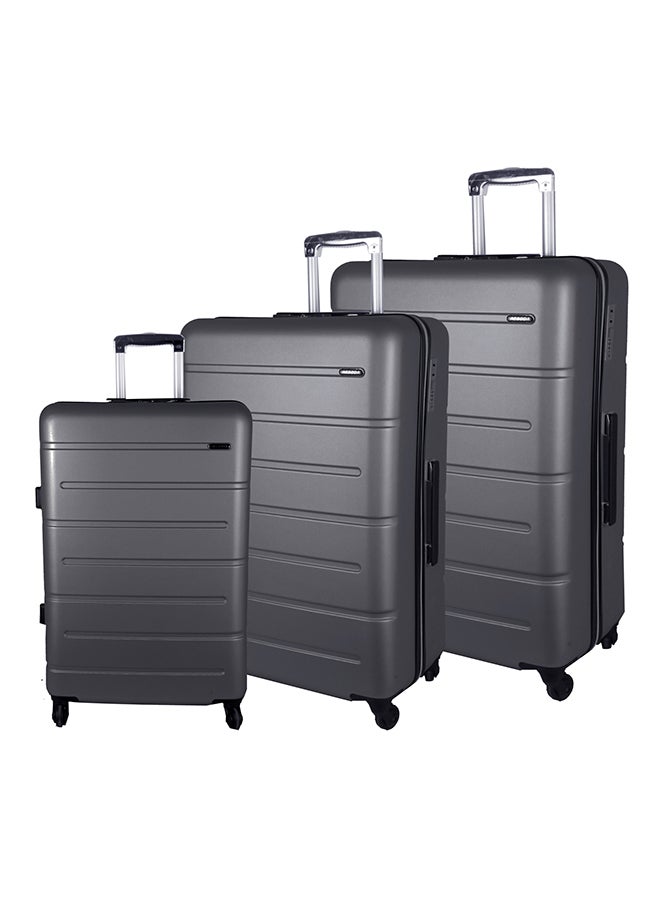 Assoda Hardside 3 Piece Luggage Trolley Set Grey - Image 1