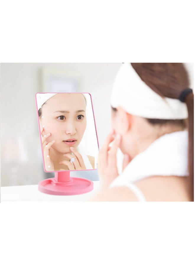 XbotMax - Makeup Mirror With LED Lights Pink 27x17centimeter - Image 1