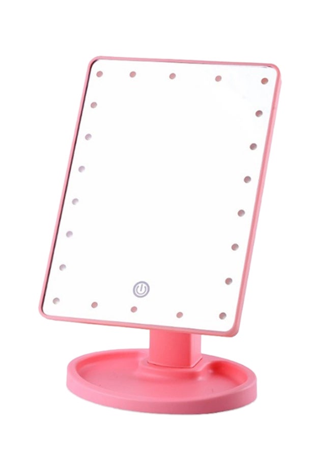 XbotMax - Makeup Mirror With LED Lights Pink 27x17centimeter - Image 1