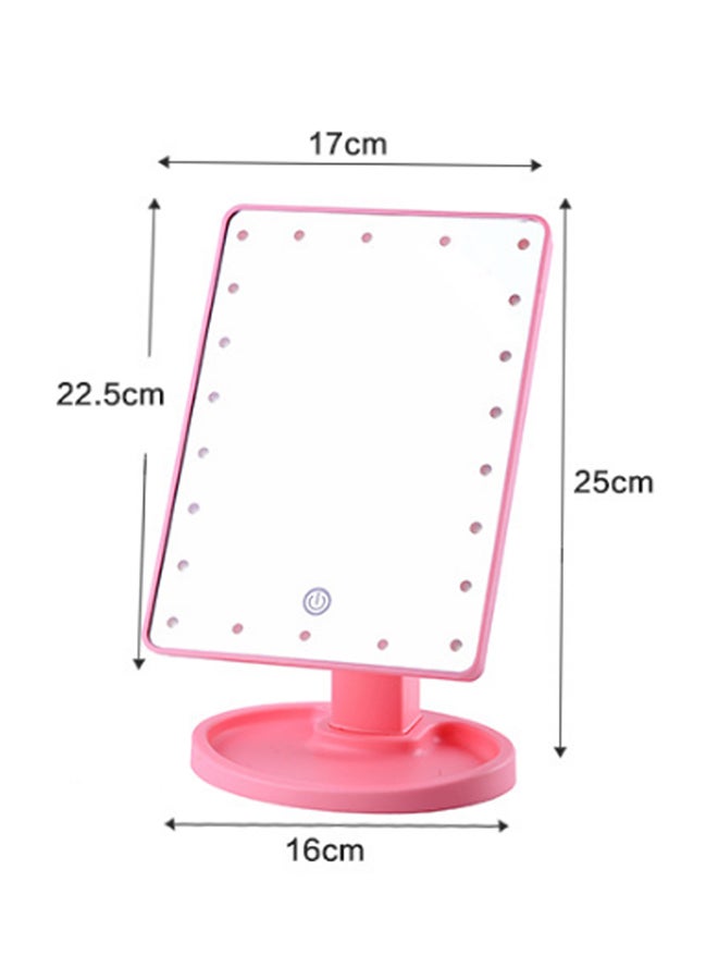 XbotMax - Makeup Mirror With LED Lights Pink 27x17centimeter - Image 1