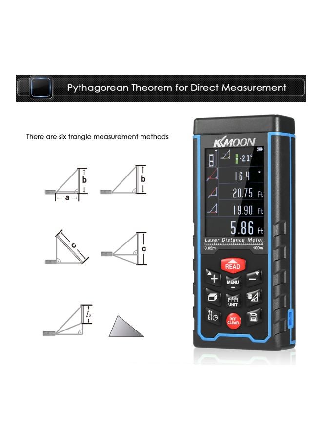 KKmoon Portable Handheld Rechargeable Digital Laser Black/Blue - Image 3