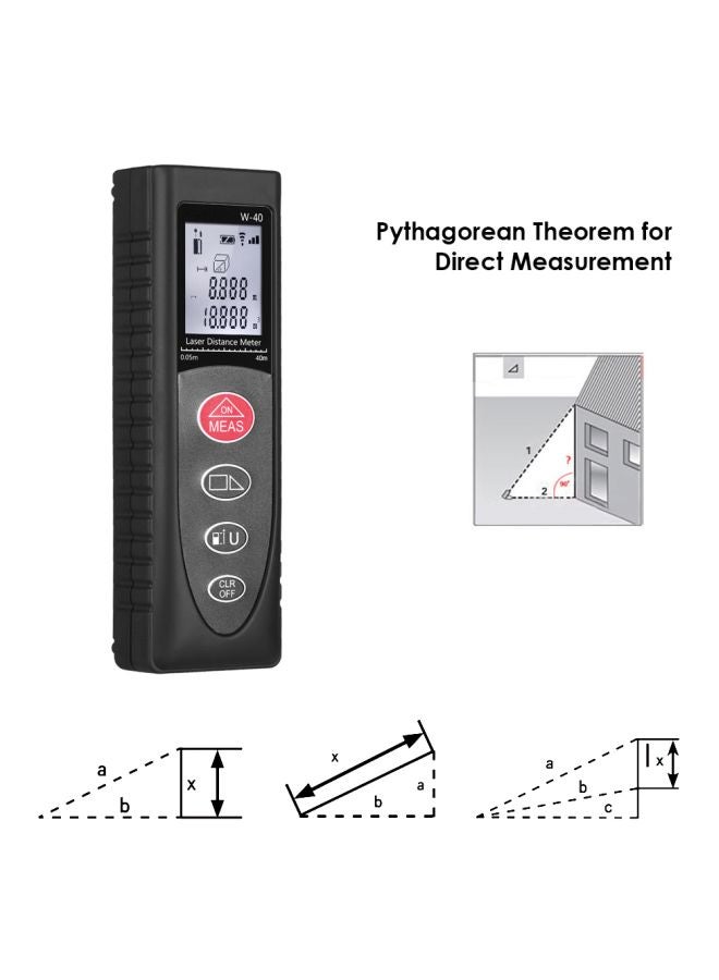 Mini Handheld Digital Laser Meter Black