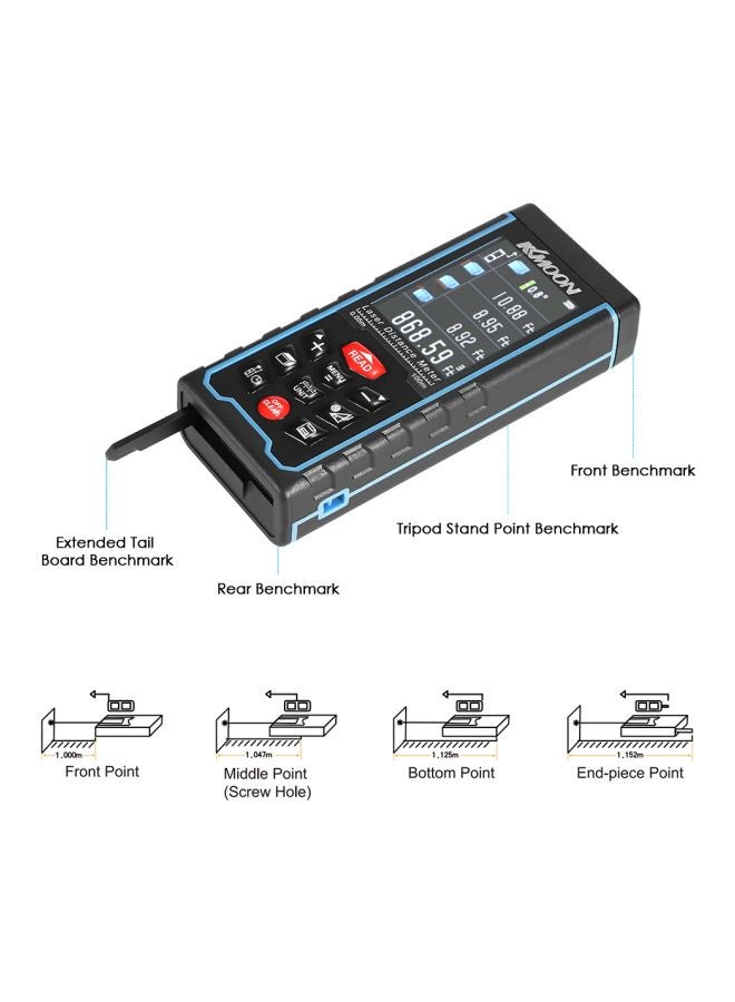 KKmoon Portable Handheld Rechargeable Digital Laser Black/Blue - Image 2
